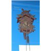Image 1 : ORIGINAL WOODEN BLACK FOREST CUCKOO CLOCK WITH WEIGHT, CA 1950 - GLUED REPAIR PRESENT