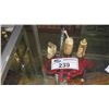 Image 1 : RED STONE NECKLACE AND 3 ORIENTAL CARVINGS, 2 ARE SNUFF BOTTLES
