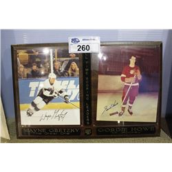 WAYNE GRETZKY / GORDIE HOWE ALL TIME SCORING LEADERS, SIGNED, LIMITED EDITION 1045/1851 DECORATIVE