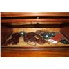 Image 1 : 6 WEST COAST NATIVE WOOD CARVINGS, 2 DECORATIVE PLASTER COLLECTABLES AND 3 VINTAGE JAPANESE GLASS