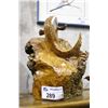 Image 2 : ORGANIC WOOD CARVED SPECKLED TROUT WOOD SCULPTURE