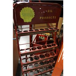 VINTAGE SHELL OIL PRODUCTS DISPLAY STAND