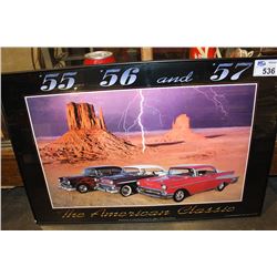 FRAMED THE AMERICAN CLASSICS 55, 56, 57 CHEVY FRAMED PRINT