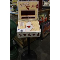 LOTTO LOVE 25CENT COIN OPERATED LUCKY LOTTO NUMBERS MACHINE