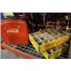 Image 2 : GROUP LOT OF VINTAGE COCA COLA COLLECTABLES; COCA COLA PICNIC COOLER, WOODEN BOTTLE CRATES, LARGE