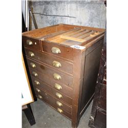 EIGHT DRAWER WOODEN CABINET - MISSING TOP