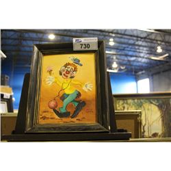 FRAMED ORIGINAL PAINTING TITLED  CLOWNS  BY ARTIST LORA ARMBRUSTER