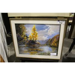 FRAMED ORIGINAL OIL ON CANVAS PAINTING TITLED "HIGH UP PLATEAU"  BY ARTIST LORA ARMBRUSTER