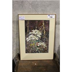 FRAMED ORIGINAL ACRYLIC PAINTING TITLED "COW PARSNIPS"  BY ARTIST LORA ARMBRUSTER