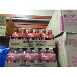 CASE OF KELLOGG'S "TO GO" CHOCOLATE BEVERAGE - EACH CASE CONTAINS 24 X 296 ML BOTTLES - BB SEPT 2015