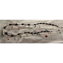 EYE GLASS CHAIN - GENUINE NATURAL GEMSTONES OR FRESH WATER PEARLS - EACH  APPROX 23" LONG  - GROUPED