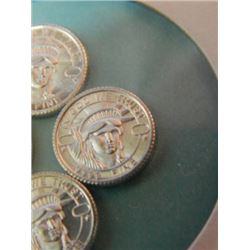 BULLION - .999 FINE SILVER 1 GRAM ROUNDS - "STATUE OF LIBERTY" -