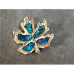BROTCH - ACCENTED WITH ABALONE  - MAPLE LEAF
