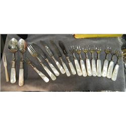 VINTAGE CUTLERY - -  MOTHER OF PEARL HANLDES - ASSORTED FROM EPN - TO STERLING SILVER WITH HALL MARK