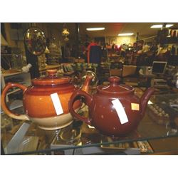 BROWN BETTY TEA POTS - 2 TTL