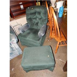 UPHOLSTERED ROCKER AND STOOL