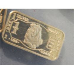 BULLION - 0.999 SILVER "LION" MOTIF BARS - 1GRAM EACH - US MINT - 4 X BID