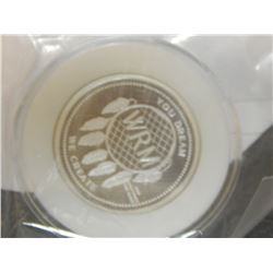 BULLION - 0.999 SOLID SILVER ROUND - 1/2 OZ - "DREAM CATCHER & WILD ROSE" MOTIF -