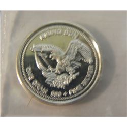 BULLION - 0.999 SILVER "PROSPECTOR" MOTIF ART ROUND - 1 GRAM - 4 X BID