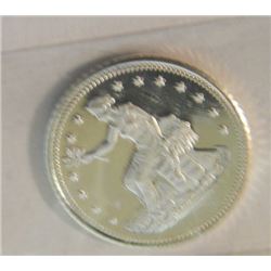 BULLION - 0.999 SILVER  "EAGLE & LIBERTY" MOTIF ART ROUND - 1GRAM  - 4 X BID