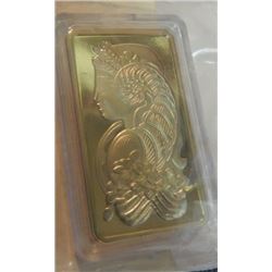 GOLD PLATED ART BAR - SUISSE - ENCAPSULATED - NEW
