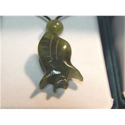HAND CRAFTED JADE NECKLACE - EAGLE ON SILVER CHAIN