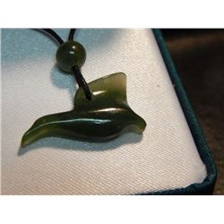 HAND CRAFTED JADE NECKLACE - BIRD ON SILVER CHAIN