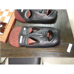 HAND CARVED WOOD WALL MASK - 7"X12"