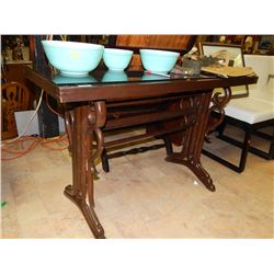 HALL TABLE -WITH SMOKED GLASS - 46" X 15" - as-is