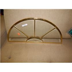LEADED BRASS AND GLASS WNDOW - ½ MOON