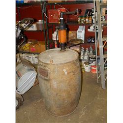 VINTAGE IMPERIAL OIL BARREL AND PUMP
