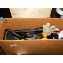 BOX OF GLOVES AND FLASH LITES