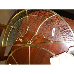 LEADED BRASS AND GLASS WNDOW - ½ MOON