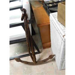 HAND FORGED IRON ANCHOR WITH BARNACLES - 1900-1920. AS IS. NO WARRANTY, NO GUARANTEE.