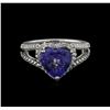 Image 2 : 4.45ct Tanzanite and Diamond Ring - 14KT White Gold