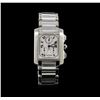 Image 1 : Cartier Stainless Steel Tank Francaise Chronoflex Men's Watch