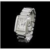 Image 2 : Cartier Stainless Steel Tank Francaise Chronoflex Men's Watch