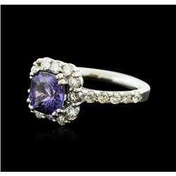 14KT White Gold 2.53ct Tanzanite and Diamond Ring