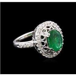 1.90ct Emerald and Diamond Ring - 14KT White Gold