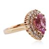 Image 1 : 18KT Rose Gold 4.61ct Pink Spinel and Diamond Ring