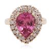 Image 2 : 18KT Rose Gold 4.61ct Pink Spinel and Diamond Ring