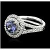 Image 2 : 14KT White Gold 1.20ct Tanzanite and Diamond Ring