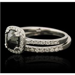 14KT White Gold 1.23ctw Black Diamond Ring Wedding Set