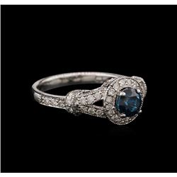 1.26ctw Fancy Blue Diamond Engagement Ring - 14KT White Gold