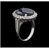 Image 3 : 8.98ct Sapphire and Diamond Ring - 14KT White Gold