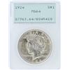 Image 1 : 1924 PCGS MS64 Peace Silver Dollar
