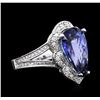 Image 1 : 14KT White Gold 5.64ct Tanzanite and Diamond Ring