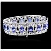 Image 2 : 14KT White Gold 21.12ctw Tanzanite and Diamond Bracelet