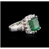 Image 1 : 14KT White Gold 3.07ct Emerald and Diamond Ring