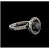 Image 1 : 4.22ctw Black Diamond Ring - 14KT White Gold